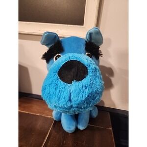 B J Toy Dog Plush Blue Terrier Schnauzer Puppy Soft Toy 9"